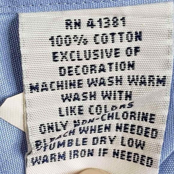 Polo Ralph Lauren Shirt Oxford Men’s Size XL Solid Blue LS Button Down Cotton - Picture 8 of 9